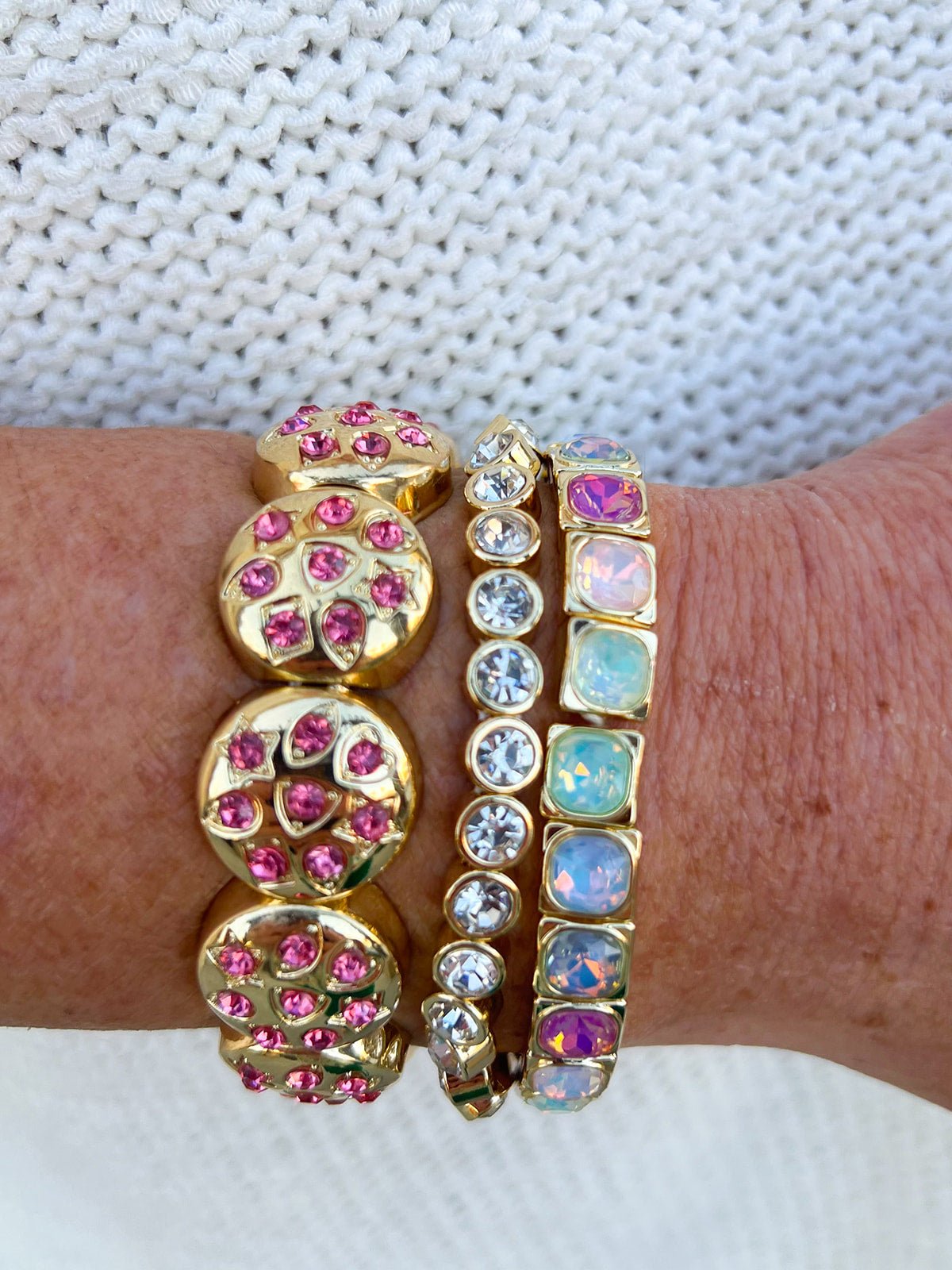 Sparkly Pink Disco Bracelet Set - The Pink Pineapple 850