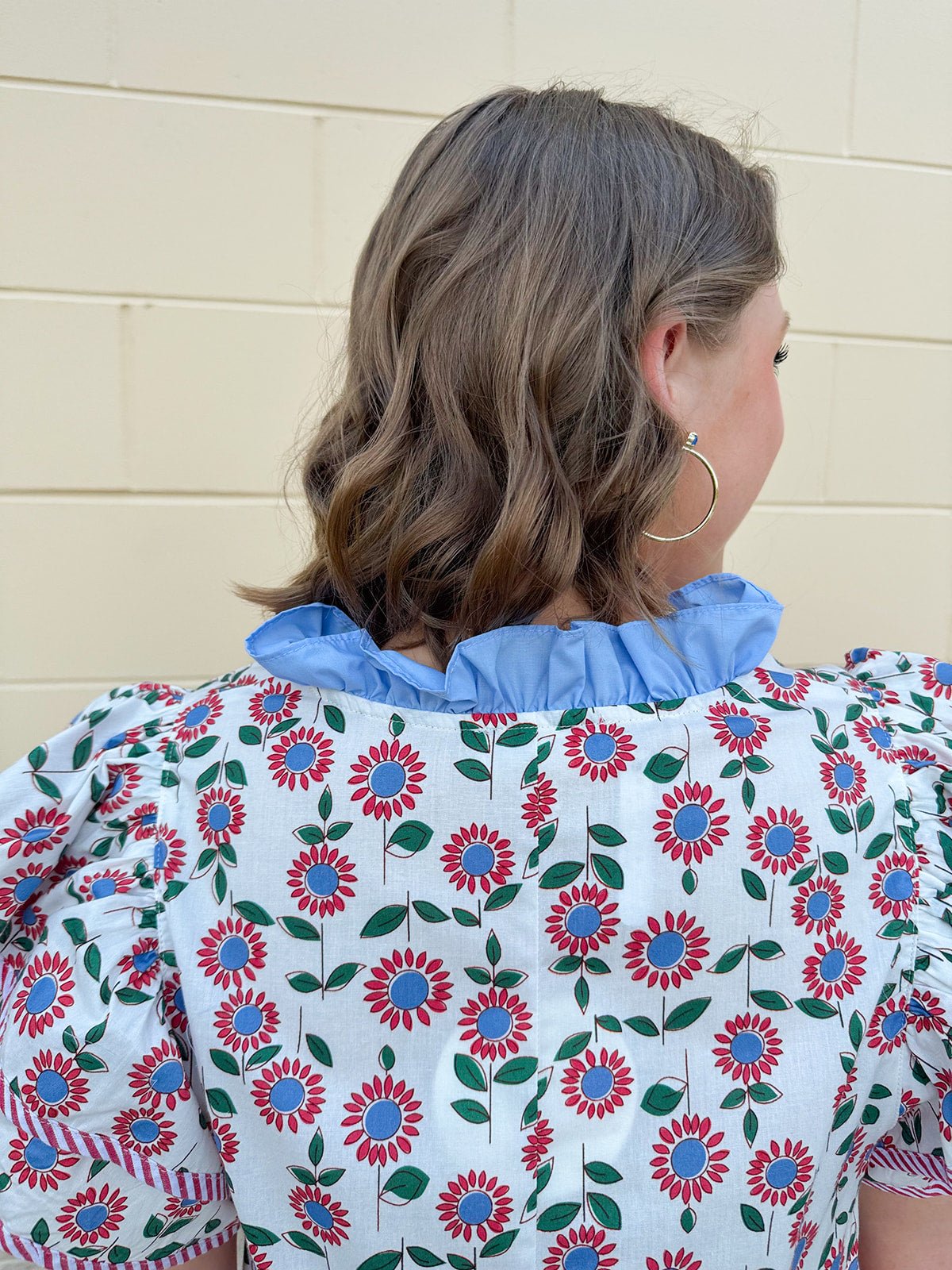 Sparks Fly Butterfly Sleeve Ruffle Collar Top - The Pink Pineapple 850