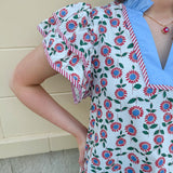 Sparks Fly Butterfly Sleeve Ruffle Collar Top - The Pink Pineapple 850