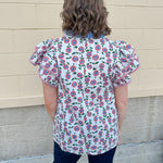 Sparks Fly Butterfly Sleeve Ruffle Collar Top - The Pink Pineapple 850