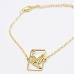 Sparrow One Bam Filigree Mahjong Bracelet - The Pink Pineapple 850