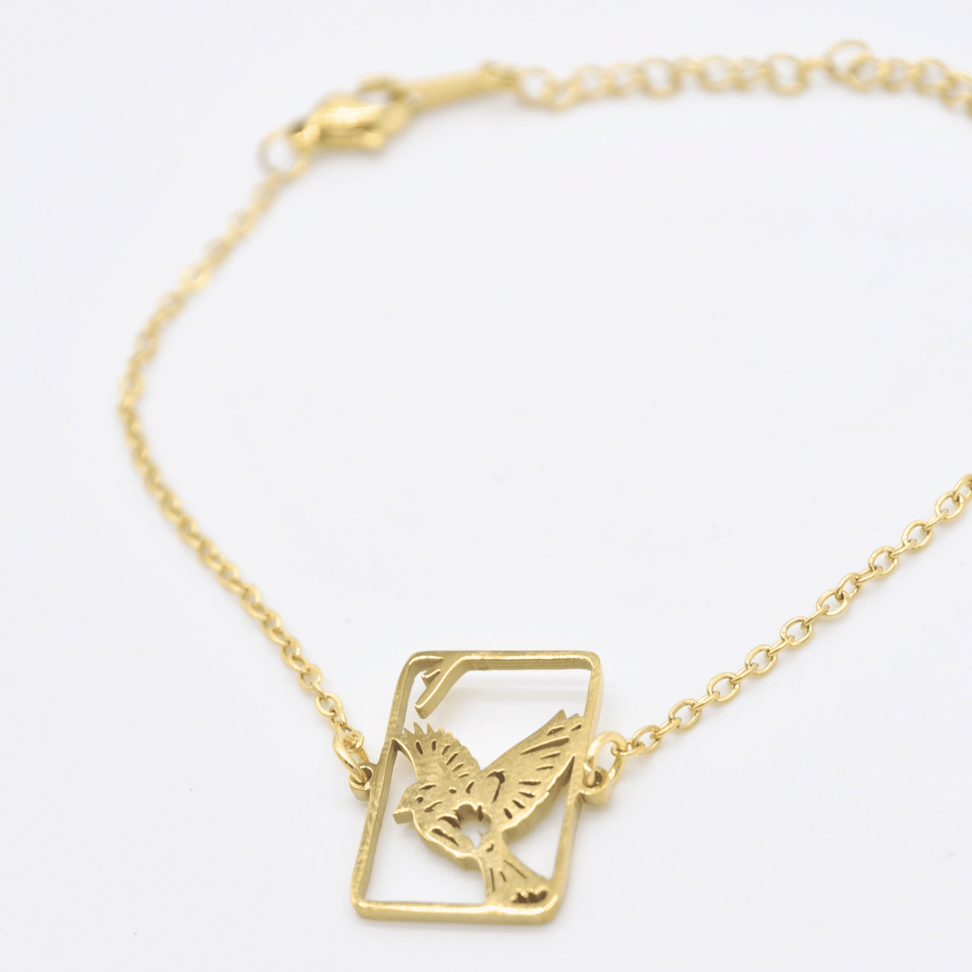Sparrow One Bam Filigree Mahjong Bracelet - The Pink Pineapple 850