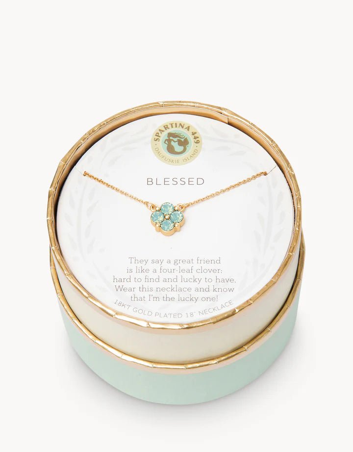 [Spartina] Sea La Vie Necklace Blessed Sea Foam Clover - The Pink Pineapple 850