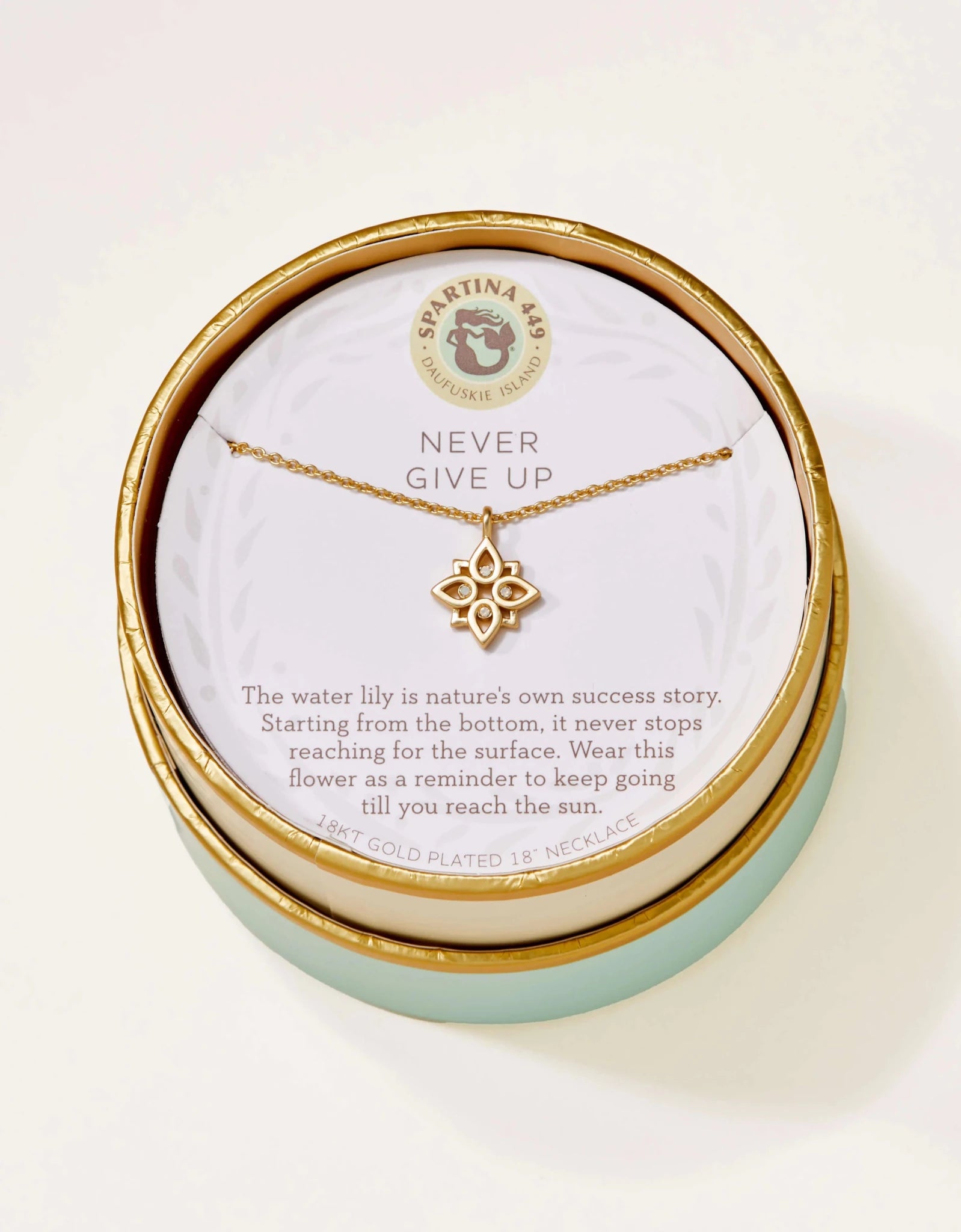 [Spartina] Sea La Vie Necklace – Never Give Up (Lotus) - The Pink Pineapple 850