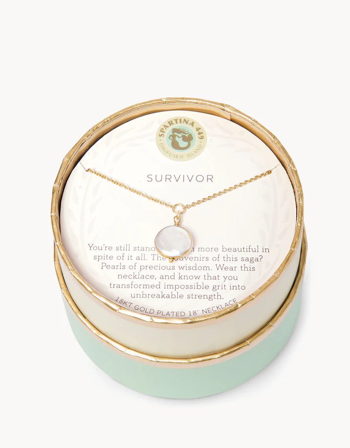 [Spartina] Sea La Vie Necklace Pearl Survivor/Coin - The Pink Pineapple 850