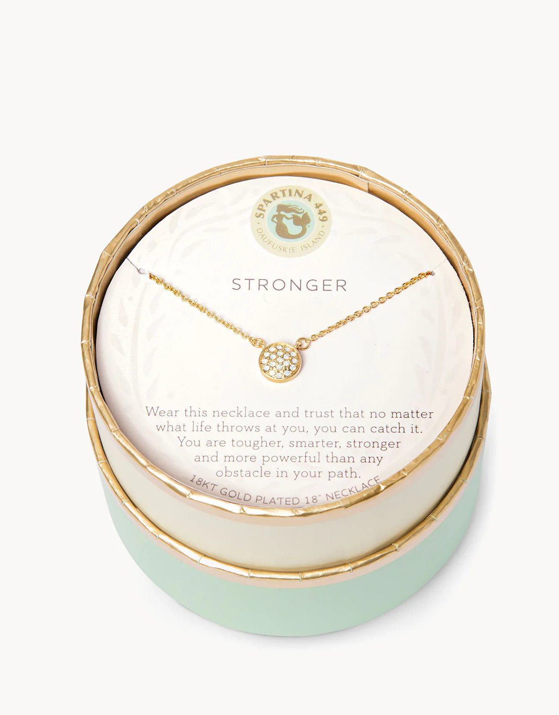 [Spartina] Sea La Vie Necklace Stronger/Pave Disk - The Pink Pineapple 850