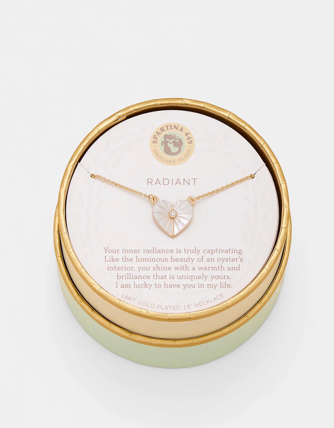[Spartina] Sea La Vie Radiant Mother - of - Pearl Heart Necklace - The Pink Pineapple 850