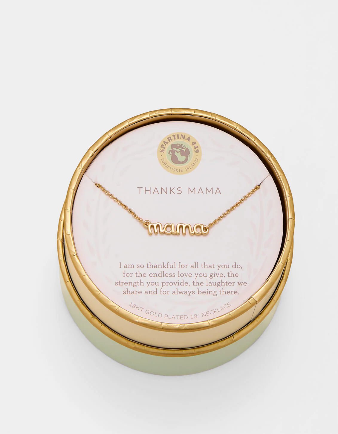[Spartina] Sea La Vie Thanks Mama Script Necklace - The Pink Pineapple 850