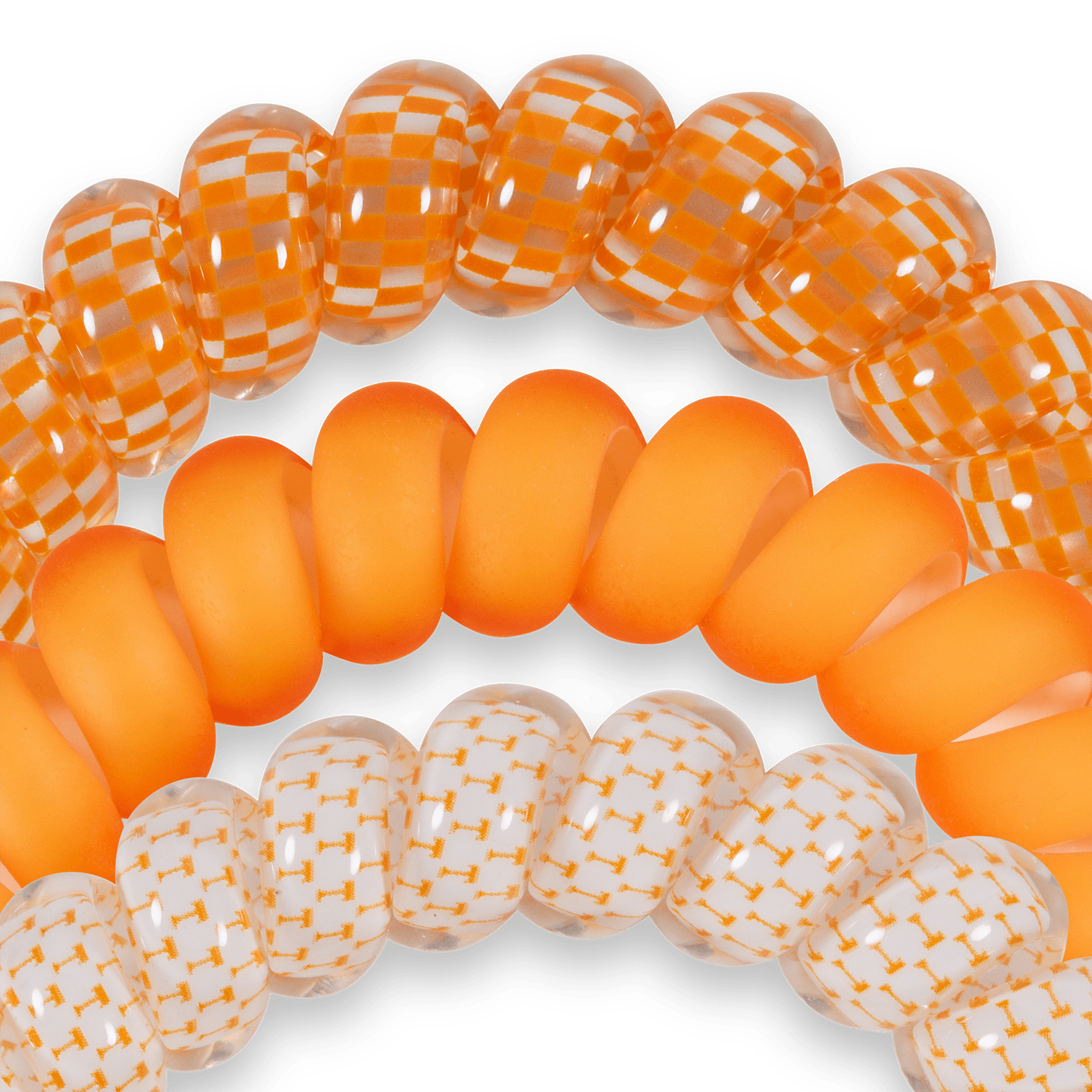 Spiral Hair Coils | Large | Go Vols! Hair Ties - The Pink Pineapple 850