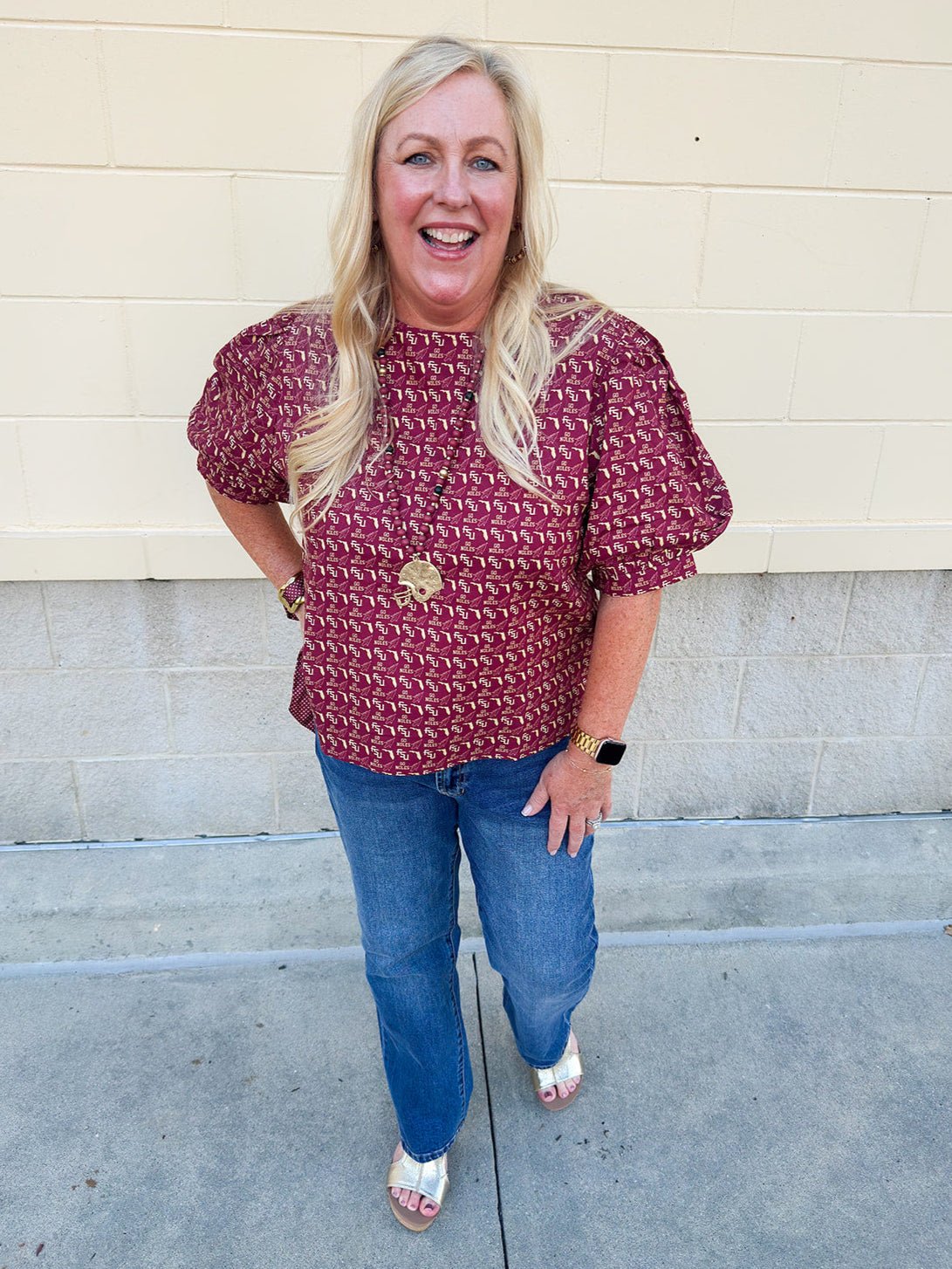 Spirit State Puff Sleeve Blouse - The Pink Pineapple 850