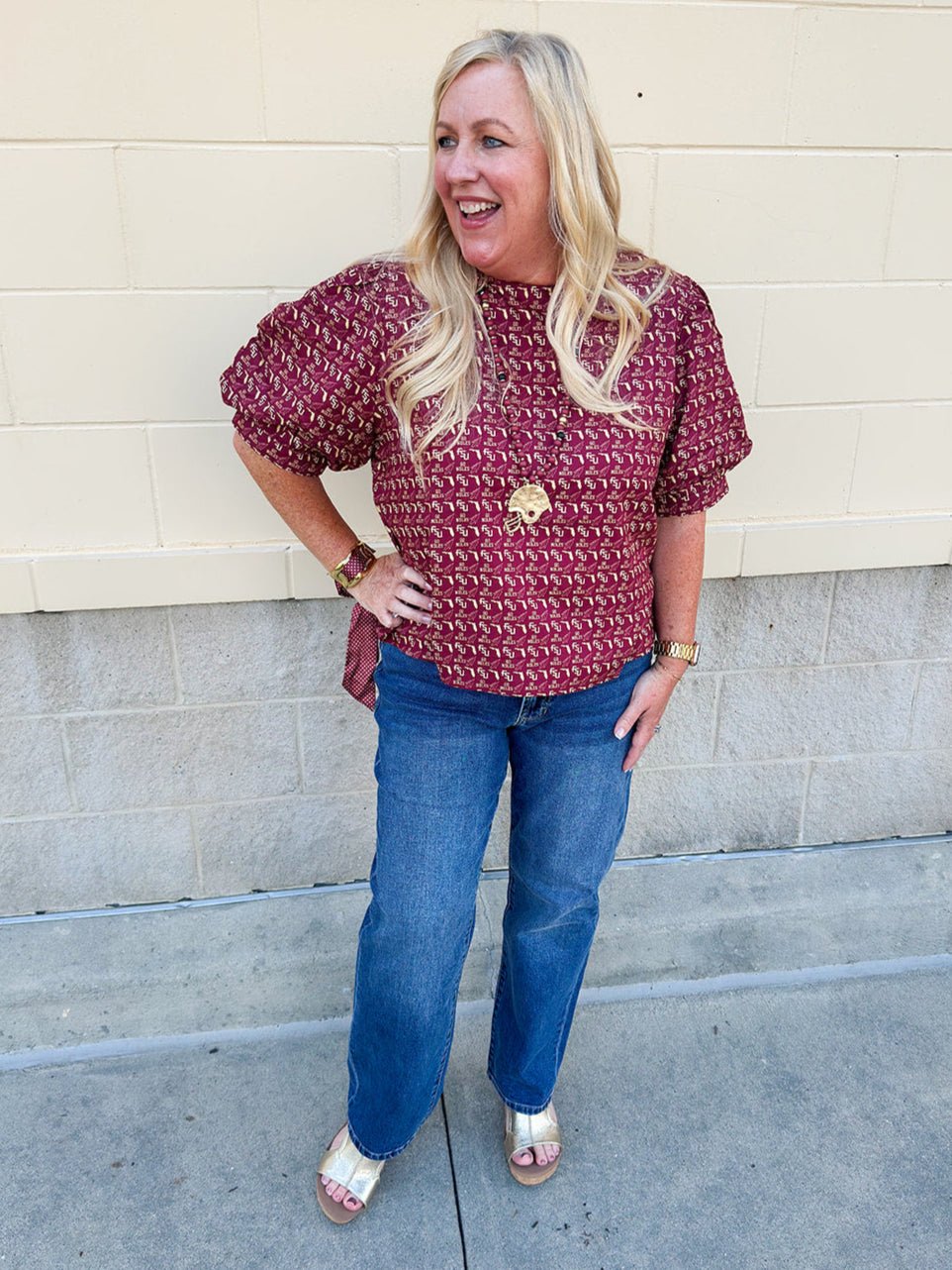 Spirit State Puff Sleeve Blouse - The Pink Pineapple 850