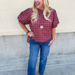 Spirit State Puff Sleeve Blouse - The Pink Pineapple 850