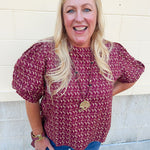 Spirit State Puff Sleeve Blouse - The Pink Pineapple 850