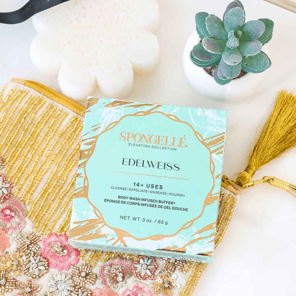 Spongelle Edelweiss Flower Buffer Sponge - The Pink Pineapple 850