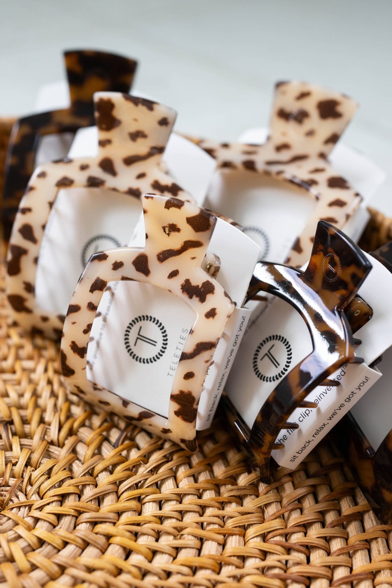 Square Flat Hair Clip | Small | Blonde Tortoise - The Pink Pineapple 850