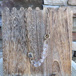 Square Stone Open Oval Resin Link Toggle Necklace - Clear - The Pink Pineapple 850