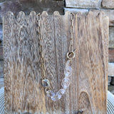 Square Stone Open Oval Resin Link Toggle Necklace - Clear - The Pink Pineapple 850