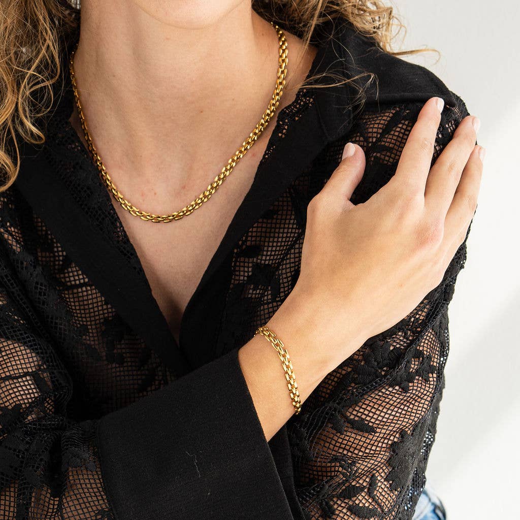 Squared Chain Bracelet - The Pink Pineapple 850