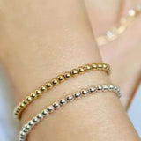 Stacked 14k Gold Filled Bead Bracelet 5mm - The Pink Pineapple 850