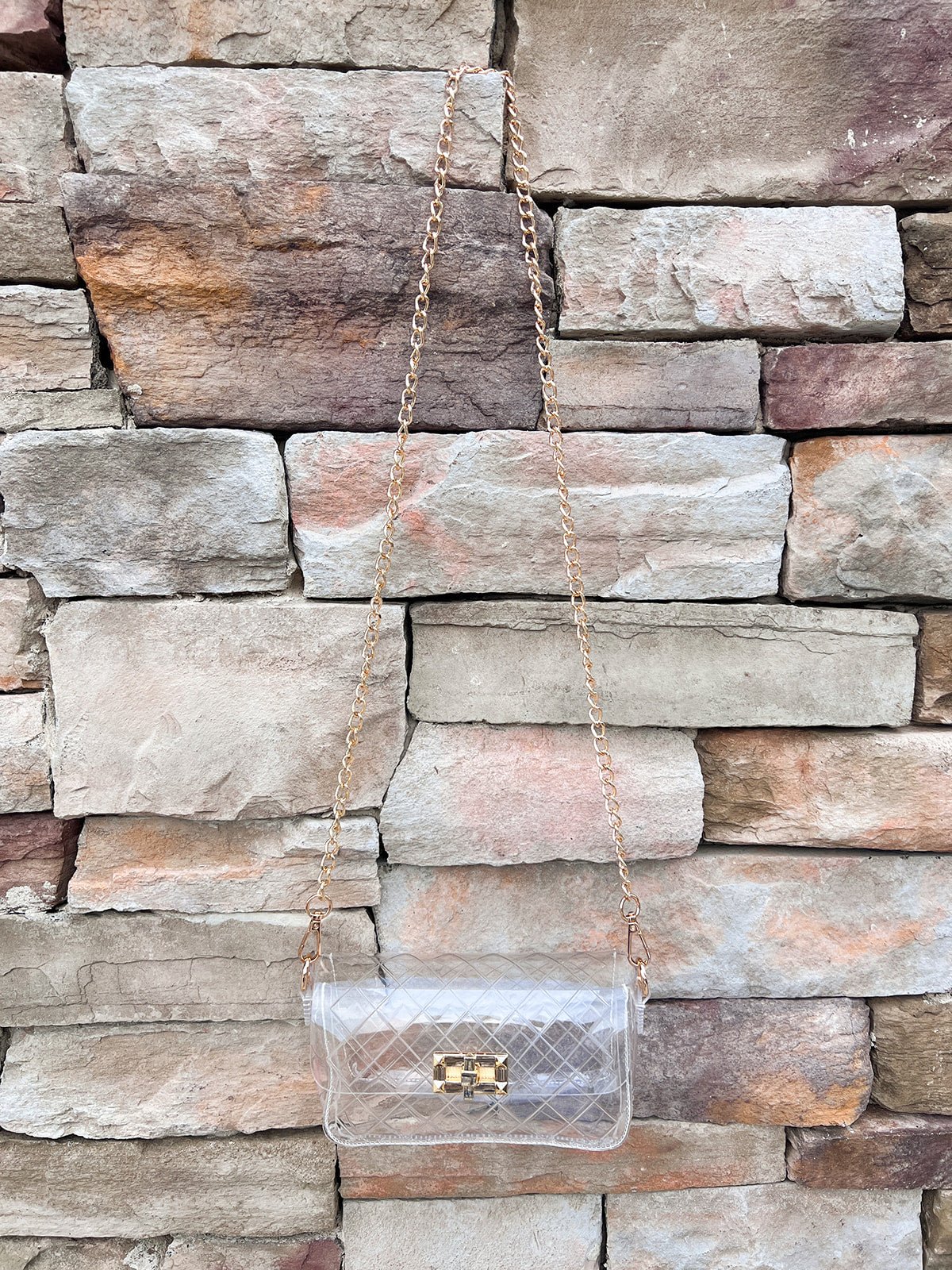 Stadium Star Clear Quilted Bag - The Pink Pineapple 850
