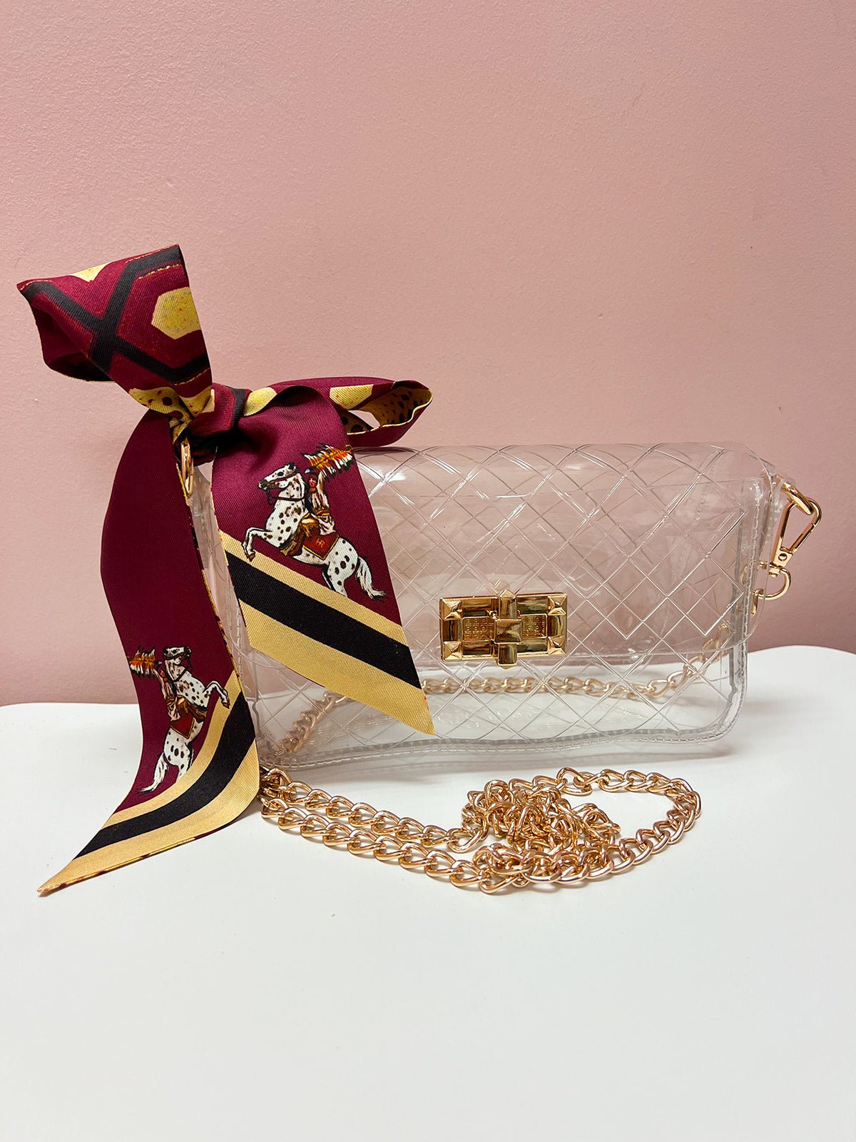 Stadium Star Clear Quilted Bag - The Pink Pineapple 850