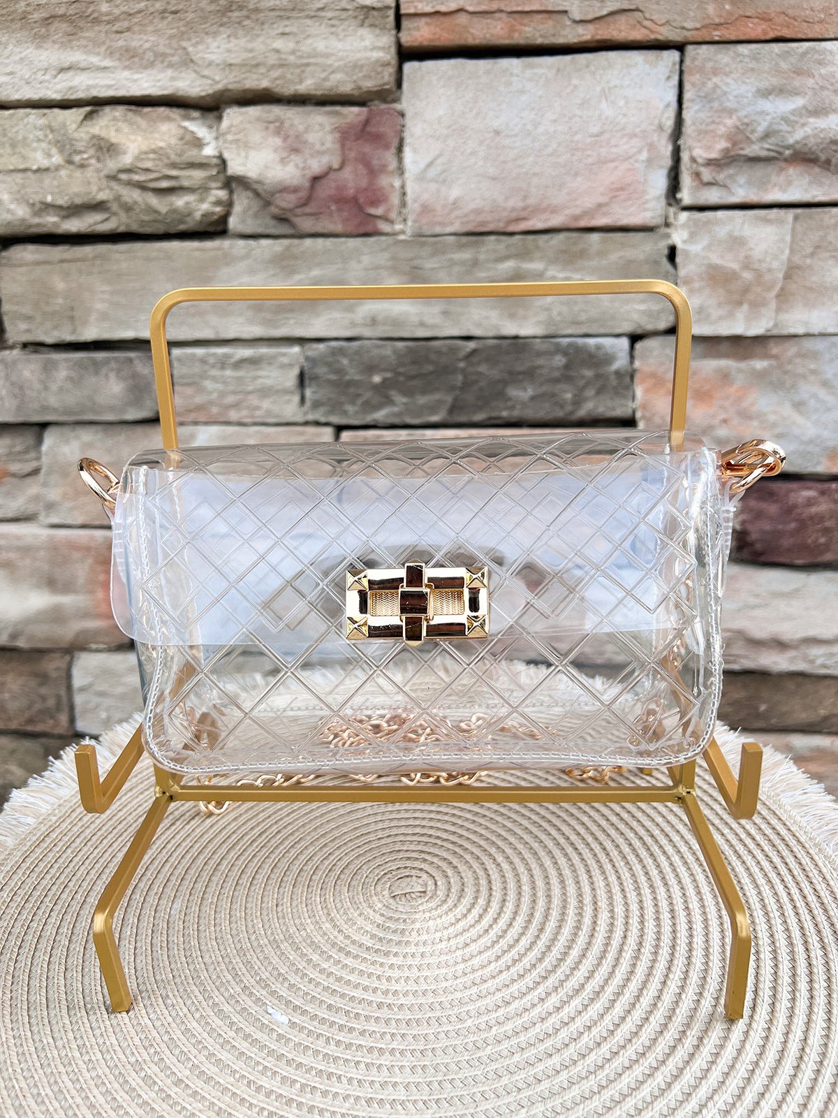 Stadium Star Clear Quilted Bag - The Pink Pineapple 850