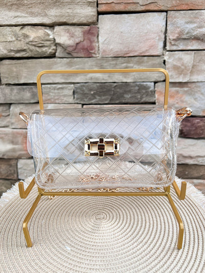 Stadium Star Clear Quilted Bag - The Pink Pineapple 850