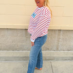 Star - Spangled Stripe Statement Sweatshirt - The Pink Pineapple 850