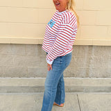 Star - Spangled Stripe Statement Sweatshirt - The Pink Pineapple 850
