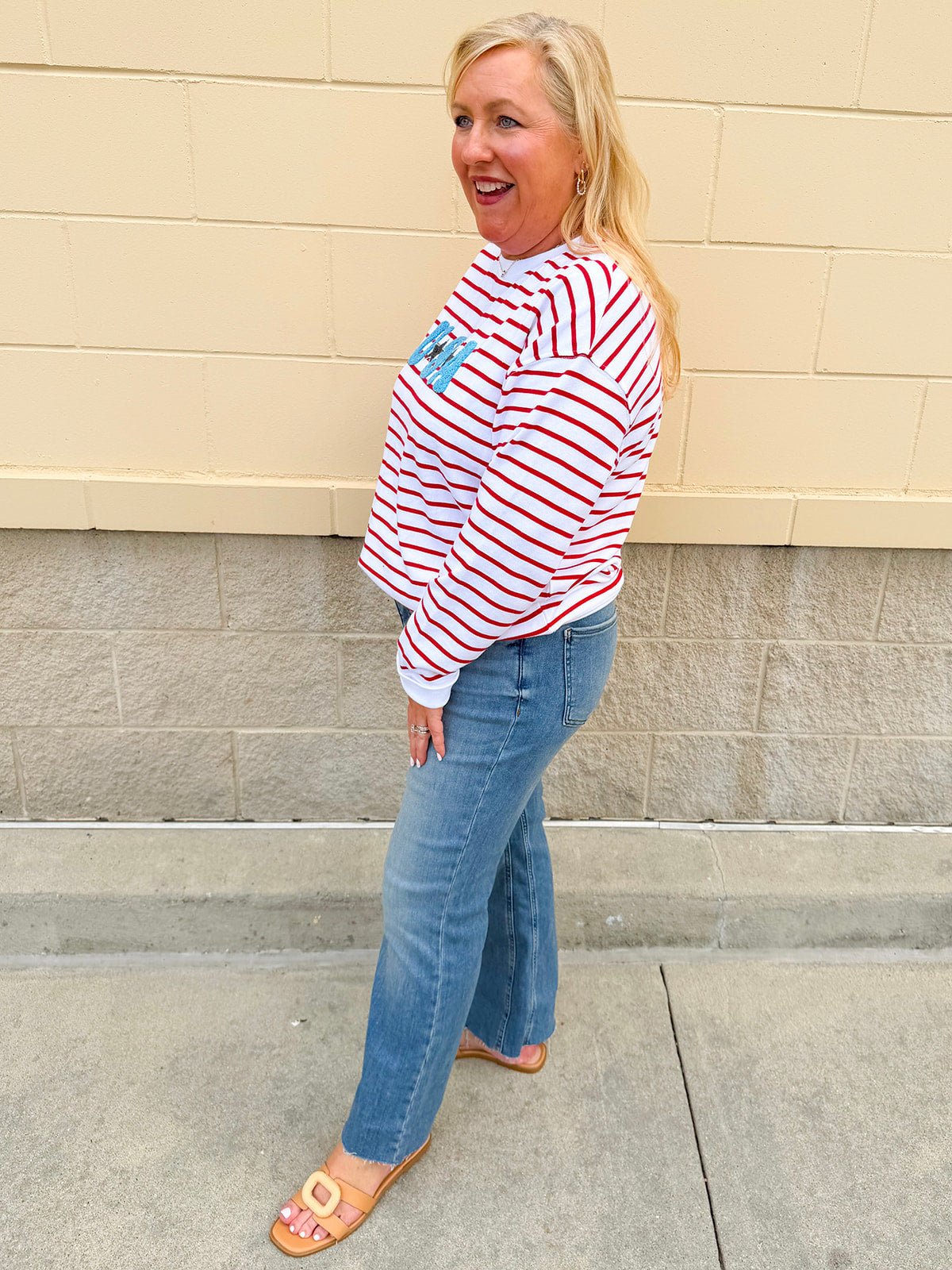 Star - Spangled Stripe Statement Sweatshirt - The Pink Pineapple 850