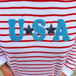 Star - Spangled Stripe Statement Sweatshirt - The Pink Pineapple 850