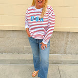 Star - Spangled Stripe Statement Sweatshirt - The Pink Pineapple 850