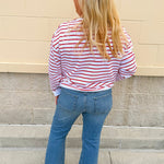 Star - Spangled Stripe Statement Sweatshirt - The Pink Pineapple 850
