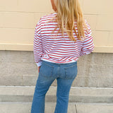 Star - Spangled Stripe Statement Sweatshirt - The Pink Pineapple 850