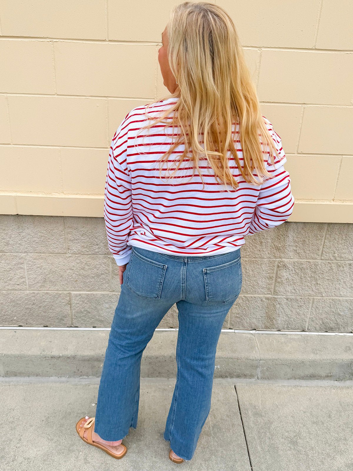 Star - Spangled Stripe Statement Sweatshirt - The Pink Pineapple 850