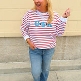 Star - Spangled Stripe Statement Sweatshirt - The Pink Pineapple 850