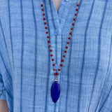 Stargazer Sapphire Beaded Stone Pendant Necklace - The Pink Pineapple 850