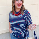 Starlight Stripe Lightweight Short Sleeve Sweater - The Pink Pineapple 850