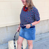 Starlight Stripe Lightweight Short Sleeve Sweater - The Pink Pineapple 850