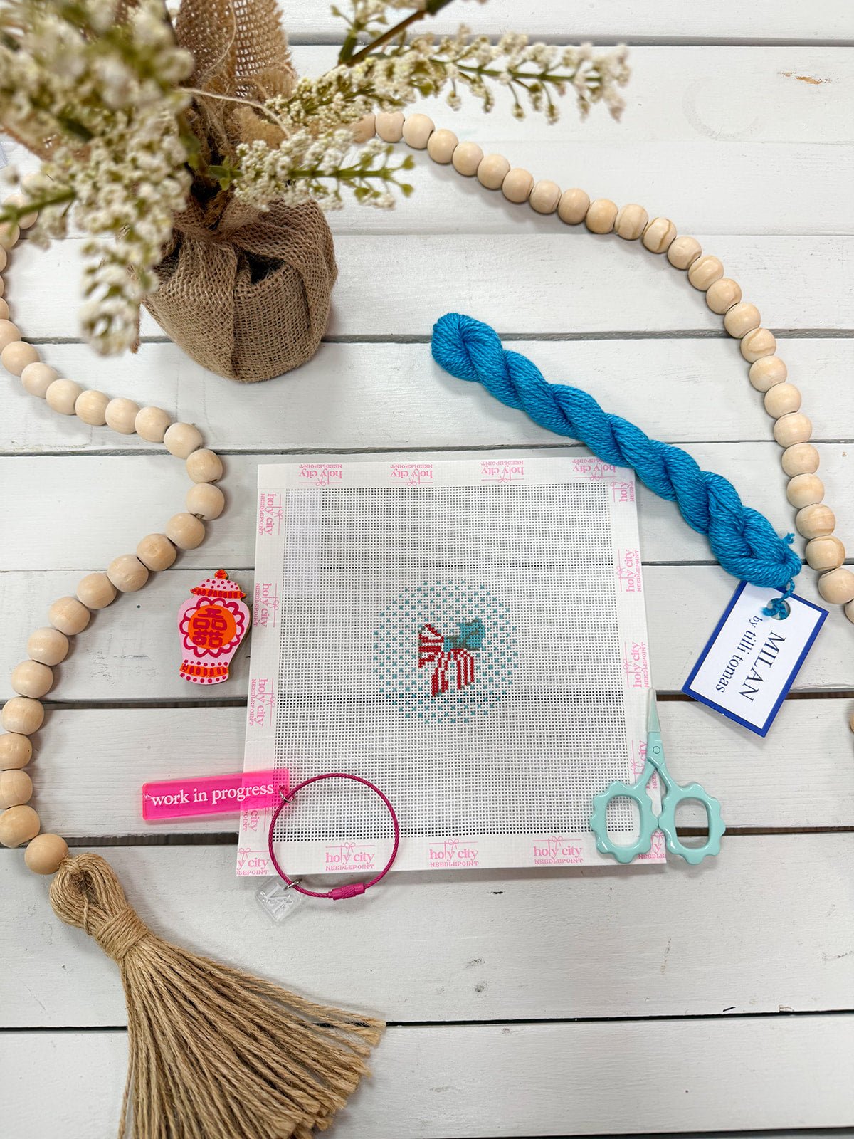 Stars & Stripes Bow Mini Canvas - The Pink Pineapple 850
