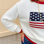 Stars & Stripes Classic Knit Sweater - The Pink Pineapple 850