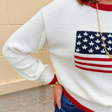 Stars & Stripes Classic Knit Sweater - The Pink Pineapple 850