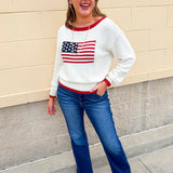 Stars & Stripes Classic Knit Sweater - The Pink Pineapple 850