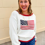 Stars & Stripes Classic Knit Sweater - The Pink Pineapple 850