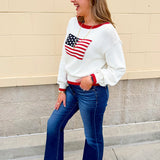 Stars & Stripes Classic Knit Sweater - The Pink Pineapple 850