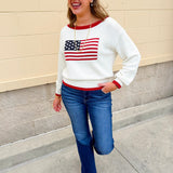 Stars & Stripes Classic Knit Sweater - The Pink Pineapple 850
