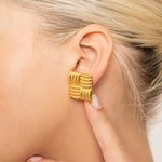 Statement Aspen Squared Studs - The Pink Pineapple 850