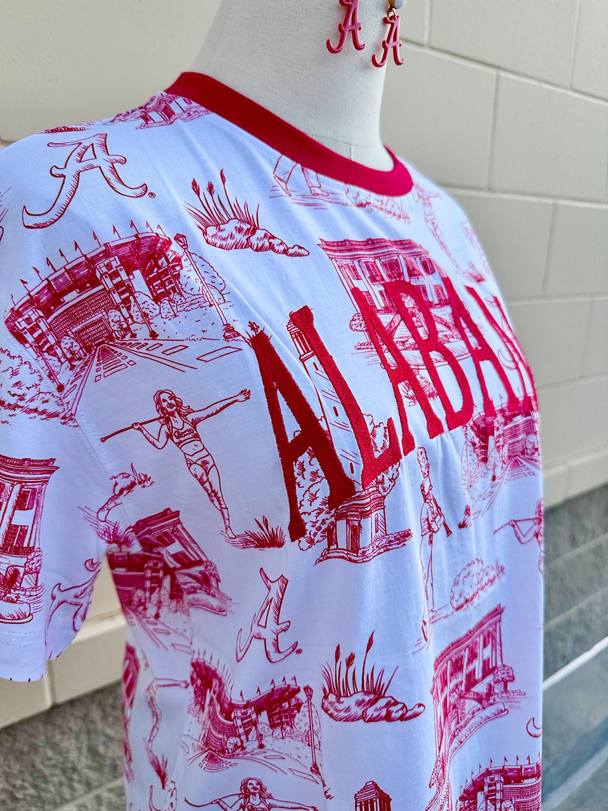 [Stewart Simmons] Alabama Team Toile Embroidered Tee - The Pink Pineapple 850