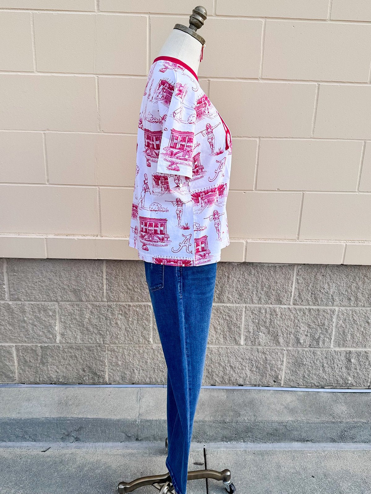 [Stewart Simmons] Alabama Team Toile Embroidered Tee - The Pink Pineapple 850