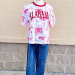 [Stewart Simmons] Alabama Team Toile Embroidered Tee - The Pink Pineapple 850